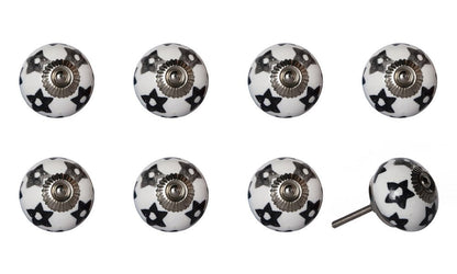 1.5" X 1.5" X 1.5" White Silver And Gray Knobs 8 Pack HomeRoots