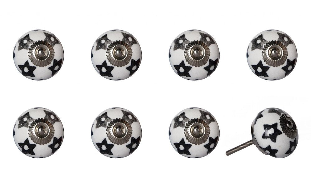 1.5" X 1.5" X 1.5" White Silver And Gray Knobs 8 Pack — view 1