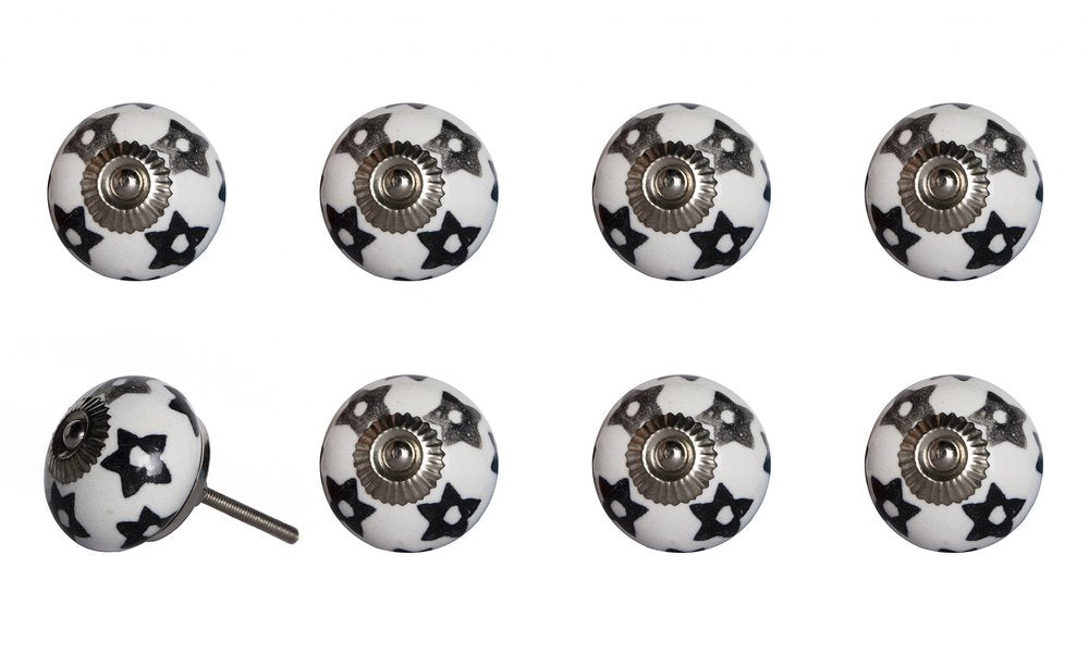 1.5" X 1.5" X 1.5" White Silver And Gray Knobs 8 Pack HomeRoots