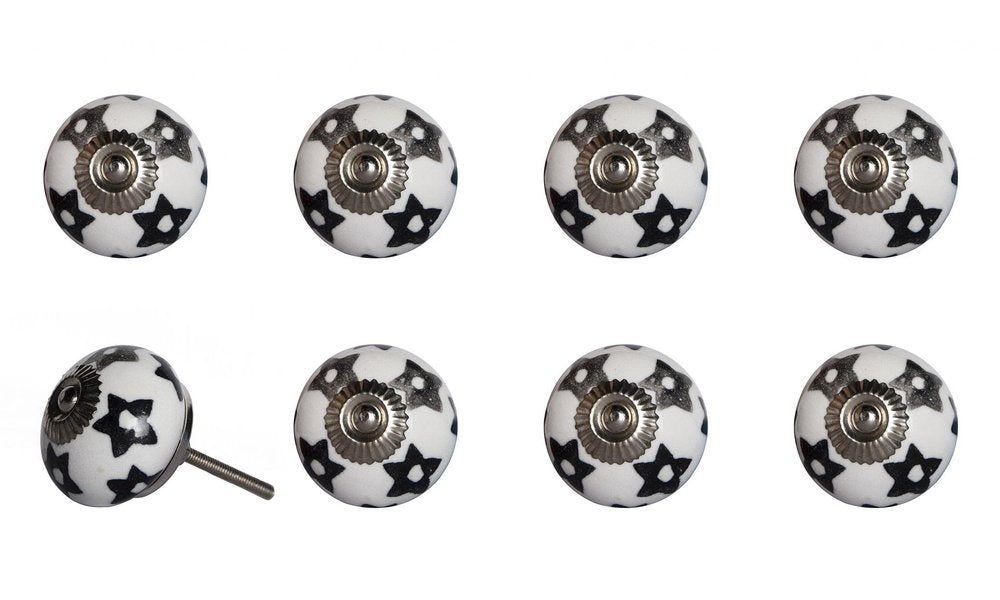 1.5" X 1.5" X 1.5" White Silver And Gray Knobs 8 Pack HomeRoots