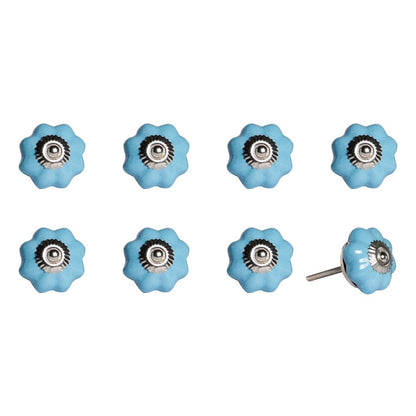 1.5" X 1.5" X 1.5" Glossy Navy And Silver  Knobs 8 Pack HomeRoots