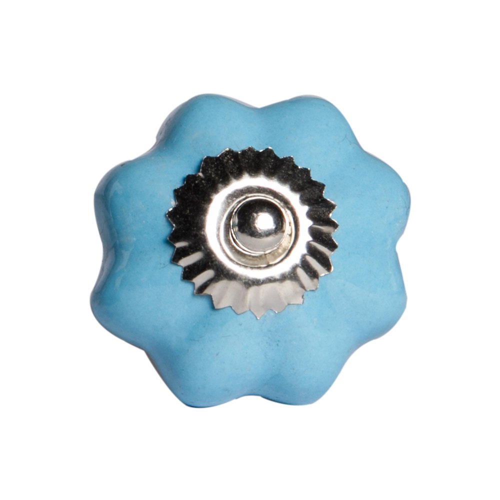 1.5" X 1.5" X 1.5" Glossy Navy And Silver  Knobs 8 Pack HomeRoots