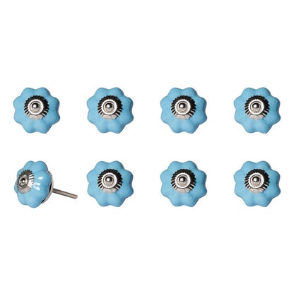1.5" X 1.5" X 1.5" Glossy Navy And Silver  Knobs 8 Pack HomeRoots