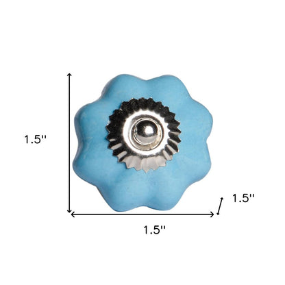 1.5" X 1.5" X 1.5" Glossy Navy And Silver  Knobs 8 Pack HomeRoots