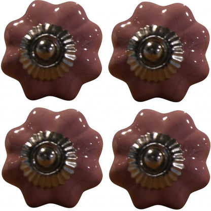 Set of Eight Pink Ceramic Drawer Pull Knobs HomeRoots