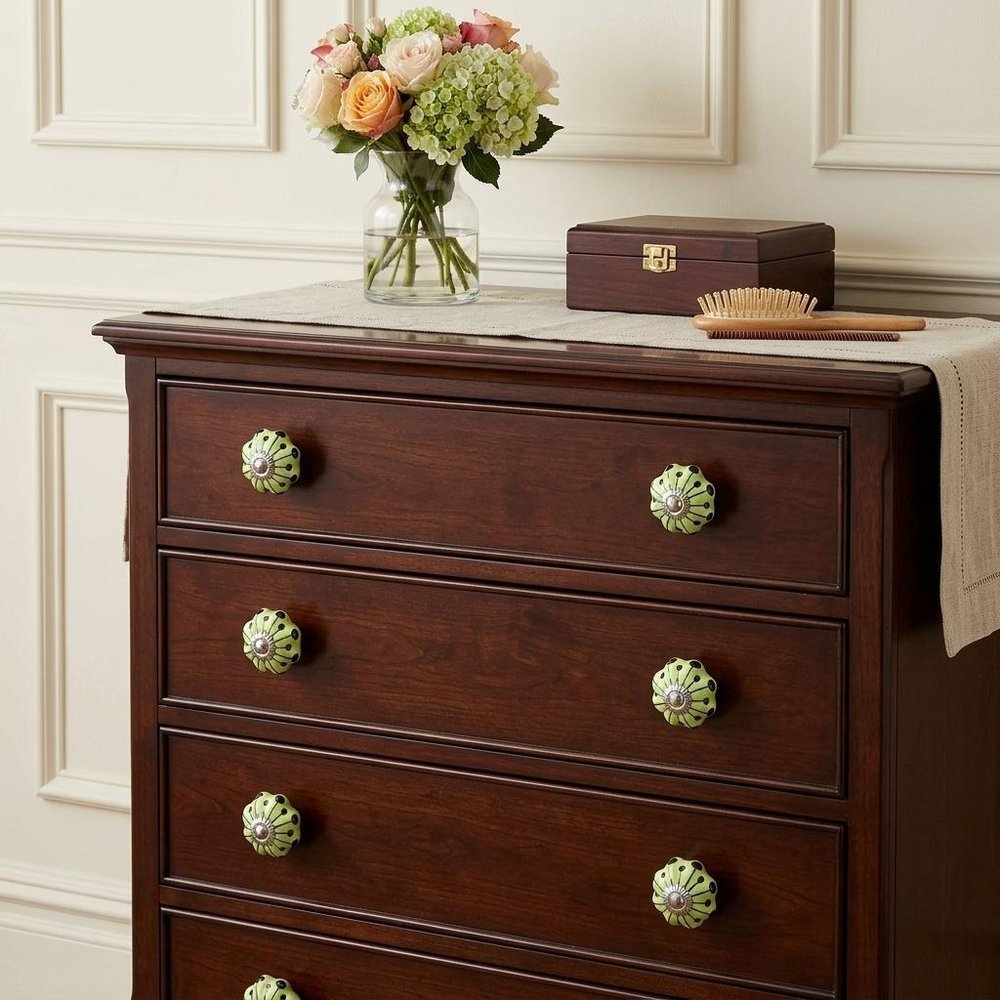 Set of Eight Lemon Black And Silver Botanical Ceramic Drawer Pull Knobs HomeRoots