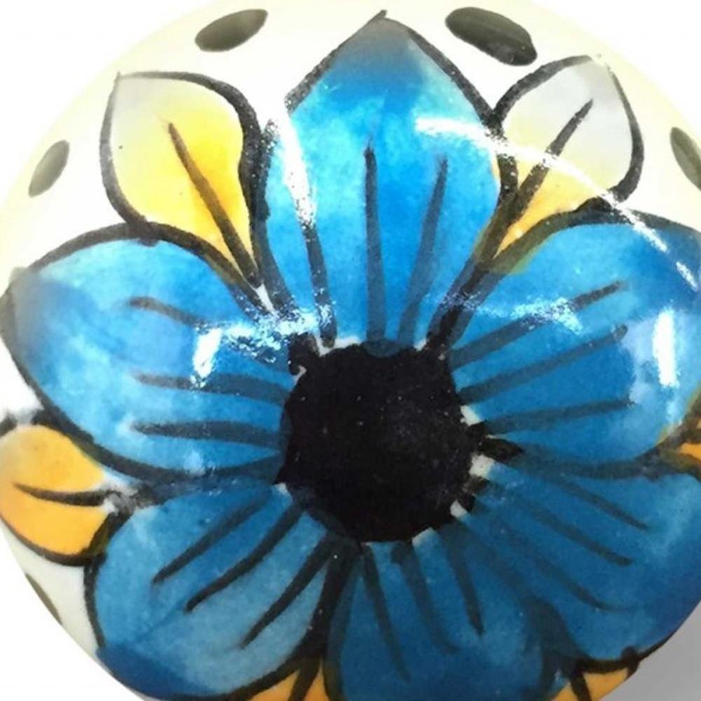 1.5" X 1.5" X 1.5" Blue Black And Yellow  Knobs 8 Pack HomeRoots