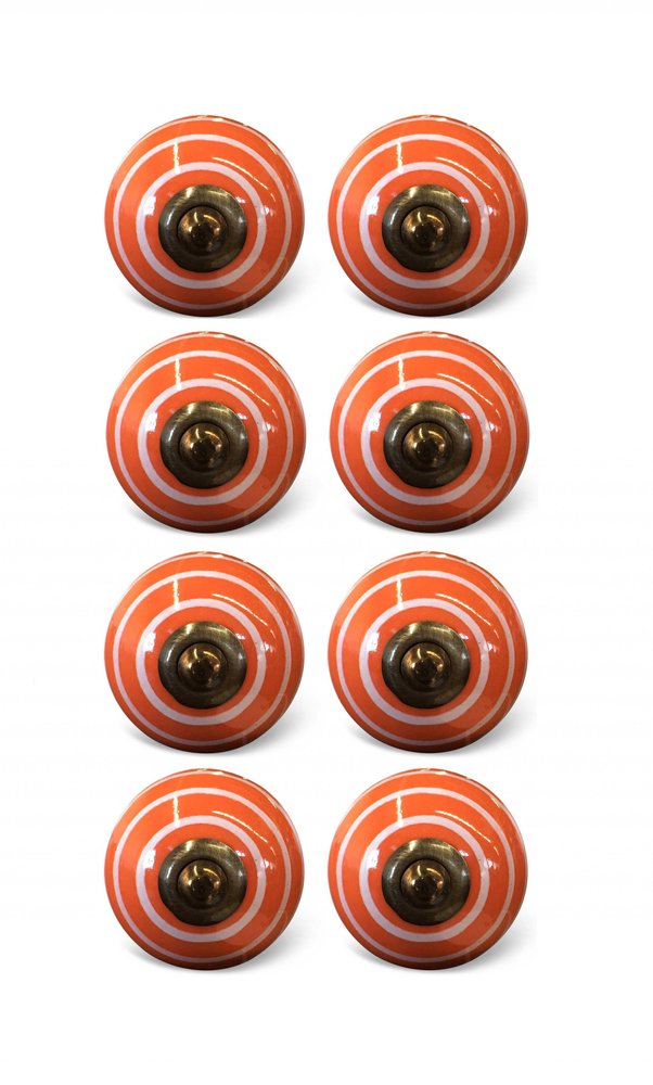 1.5" X 1.5" X 1.5" Bronze White And Orange  Knobs 8 Pack HomeRoots