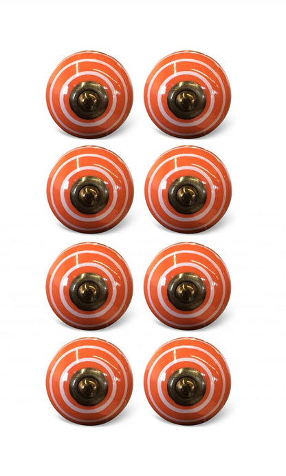 1.5" X 1.5" X 1.5" Bronze White And Orange  Knobs 8 Pack HomeRoots