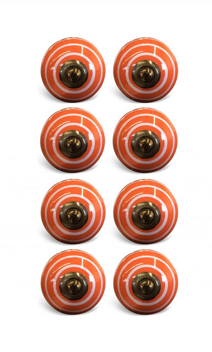 1.5" X 1.5" X 1.5" Bronze White And Orange  Knobs 8 Pack HomeRoots