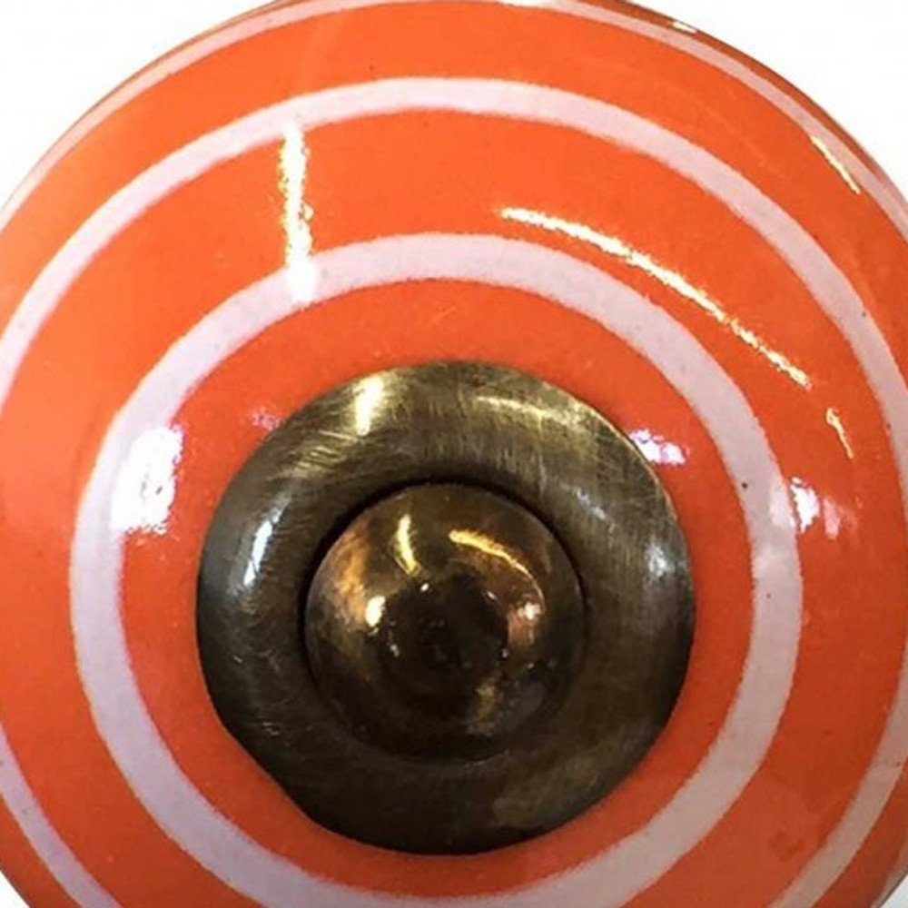 1.5" X 1.5" X 1.5" Bronze White And Orange  Knobs 8 Pack HomeRoots