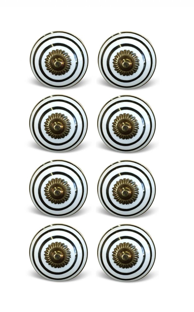 1.5" X 1.5" X 1.5" Hues Of Bronze White And Black  Knobs 8 Pack HomeRoots
