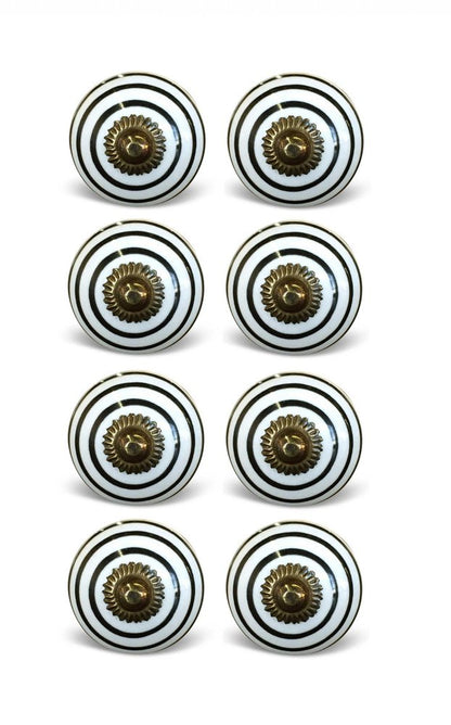 1.5" X 1.5" X 1.5" Hues Of Bronze White And Black  Knobs 8 Pack HomeRoots