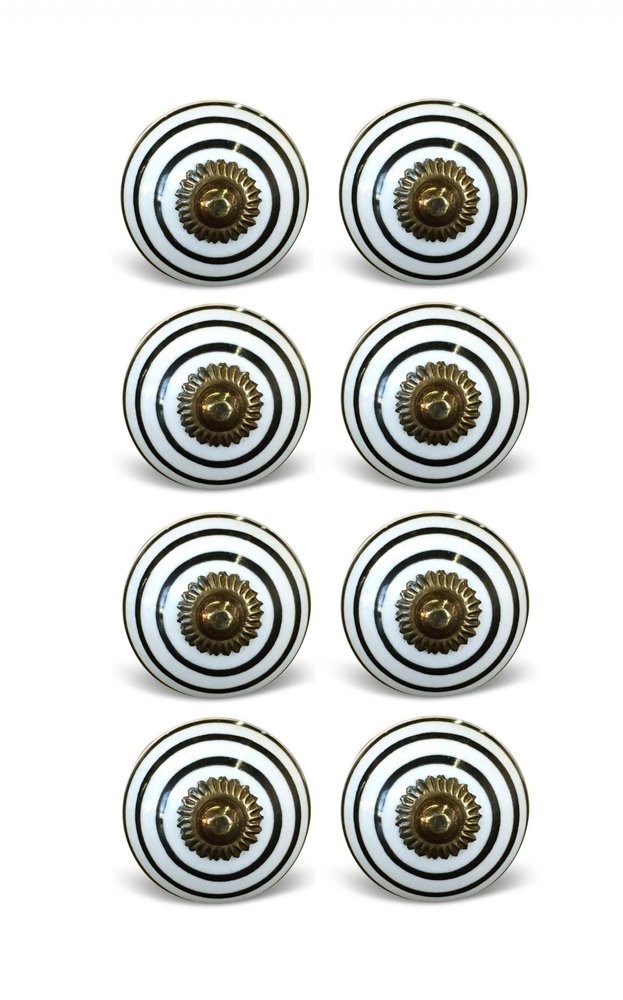 1.5" X 1.5" X 1.5" Hues Of Bronze White And Black  Knobs 8 Pack HomeRoots