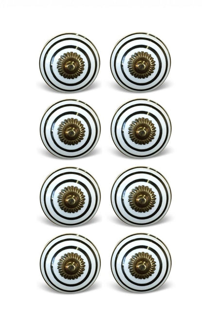 1.5" X 1.5" X 1.5" Hues Of Bronze White And Black  Knobs 8 Pack HomeRoots