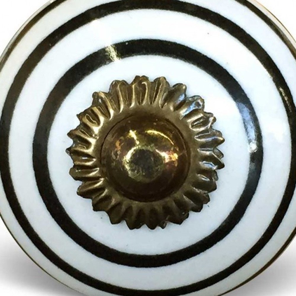 1.5" X 1.5" X 1.5" Hues Of Bronze White And Black  Knobs 8 Pack HomeRoots