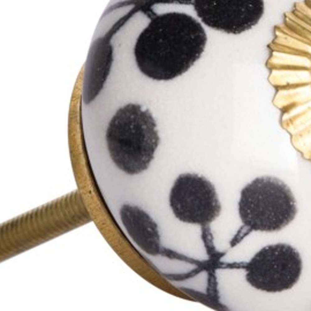 1.5" X 1.5" X 1.5" White Black And Yellow  Knobs 12 Pack HomeRoots