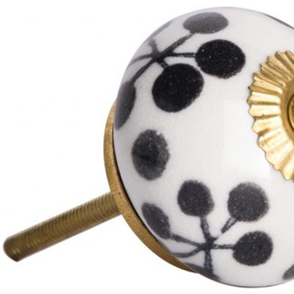1.5" X 1.5" X 1.5" White Black And Yellow  Knobs 12 Pack HomeRoots