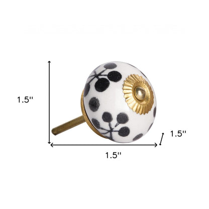 1.5" X 1.5" X 1.5" White Black And Yellow  Knobs 12 Pack HomeRoots