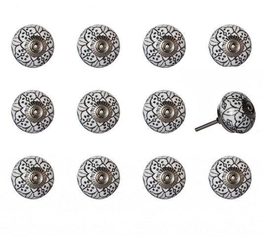 1.5" X 1.5" X 1.5" Black Gray And Silver  Knobs 12 Pack HomeRoots