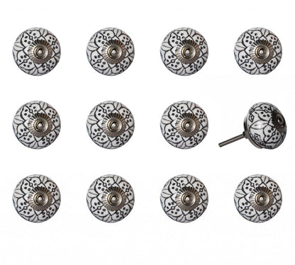 1.5" X 1.5" X 1.5" Black Gray And Silver  Knobs 12 Pack HomeRoots