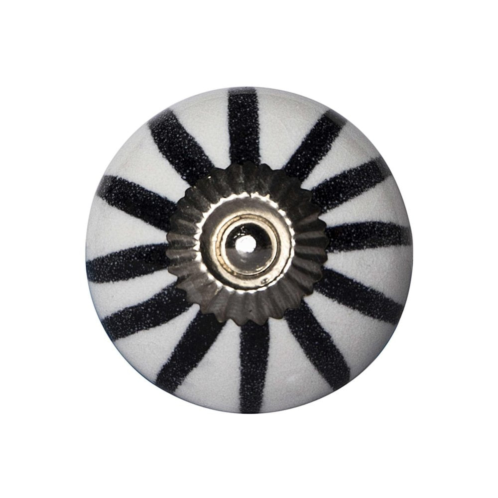 1.5" X 1.5" X 1.5" White Black And Silver  Knobs 12 Pack HomeRoots