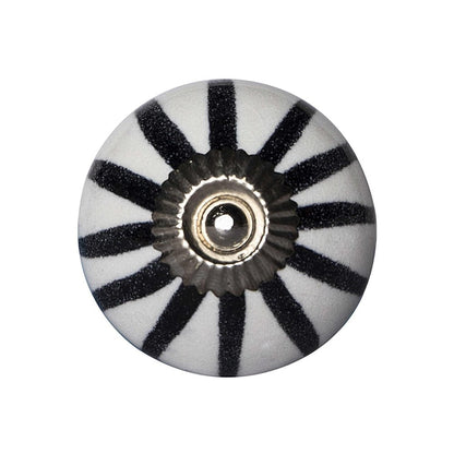 1.5" X 1.5" X 1.5" White Black And Silver  Knobs 12 Pack HomeRoots