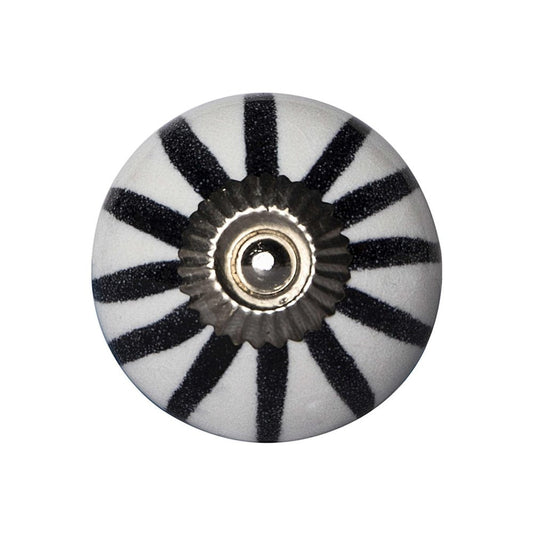 1.5" X 1.5" X 1.5" White Black And Silver  Knobs 12 Pack HomeRoots