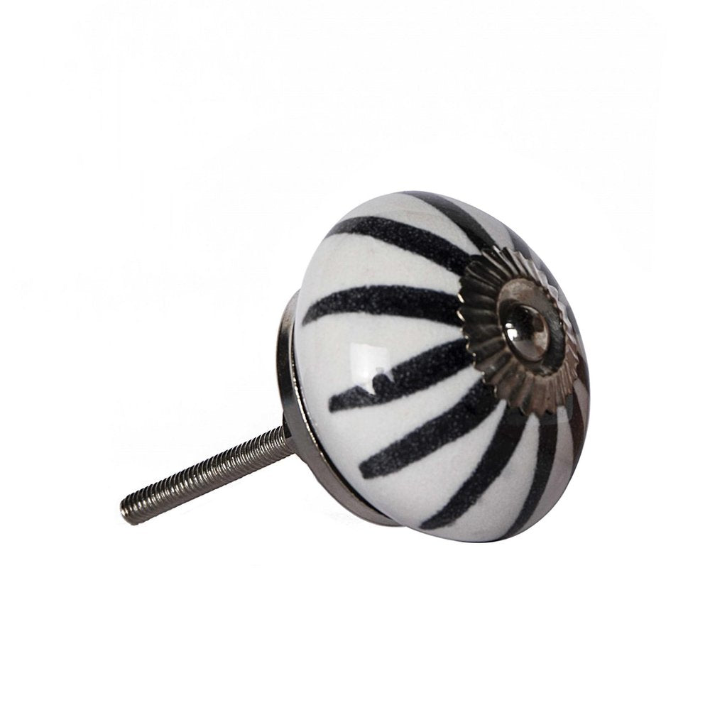 1.5" X 1.5" X 1.5" White Black And Silver  Knobs 12 Pack HomeRoots