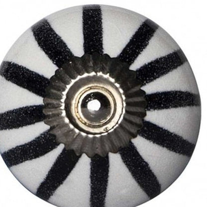 1.5" X 1.5" X 1.5" White Black And Silver  Knobs 12 Pack HomeRoots