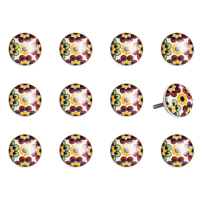 1.5" X 1.5" X 1.5" Yellow Blue And Red  Knobs 12 Pack HomeRoots