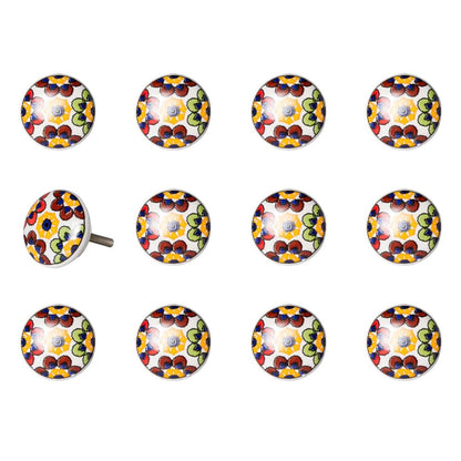 1.5" X 1.5" X 1.5" Yellow Blue And Red  Knobs 12 Pack HomeRoots