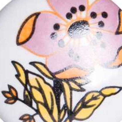 Set of Twelve Pink And White Floral Ceramic Drawer Pull Knobs HomeRoots