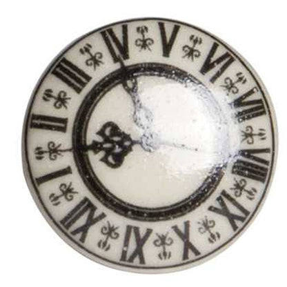 Set of Twelve Black And Gray Clock Face Ceramic Drawer Pull Knobs HomeRoots