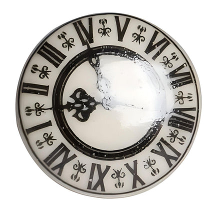 Set of Twelve Black And Gray Clock Face Ceramic Drawer Pull Knobs HomeRoots
