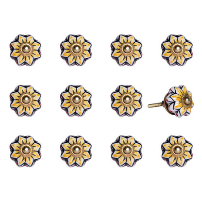 1.5" X 1.5" X 1.5" Yellow Blue And Red  Knobs 12 Pack HomeRoots