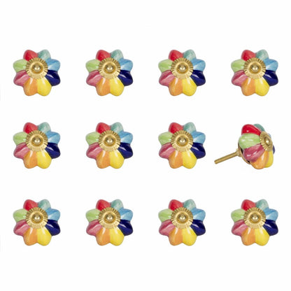 1.5" X 1.5" X 1.5" Green Blue Red And Yellow  Knobs 12 Pack HomeRoots
