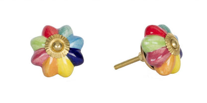 1.5" X 1.5" X 1.5" Green Blue Red And Yellow  Knobs 12 Pack HomeRoots