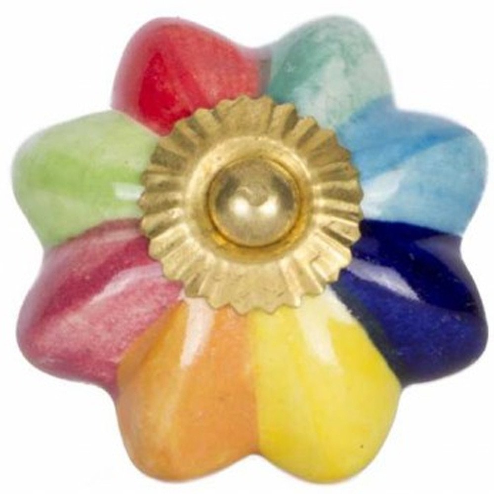 1.5" X 1.5" X 1.5" Green Blue Red And Yellow  Knobs 12 Pack HomeRoots