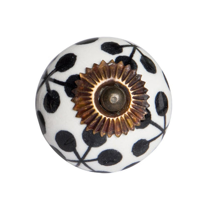 Set of Twelve Black White And Copper Ceramic Geometric Drawer Pull Knobs HomeRoots