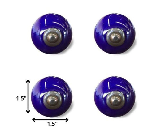 Set of Twelve Navy Blue Ceramic Drawer Pull Knobs HomeRoots