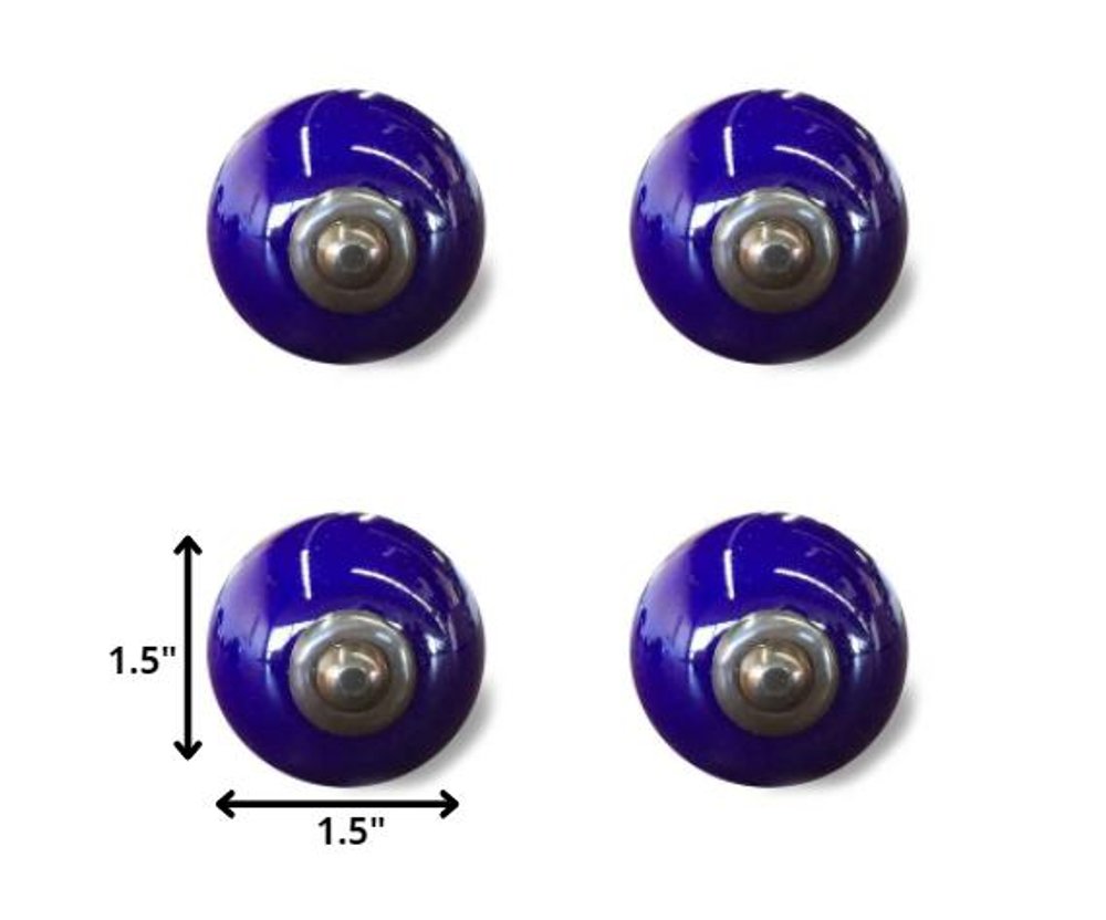 Set of Twelve Navy Blue Ceramic Drawer Pull Knobs HomeRoots