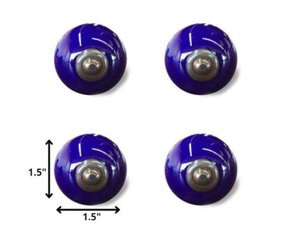 Set of Twelve Navy Blue Ceramic Drawer Pull Knobs HomeRoots