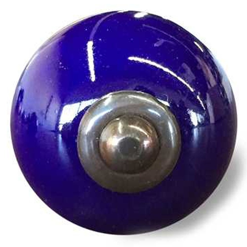 Set of Twelve Navy Blue Ceramic Drawer Pull Knobs HomeRoots