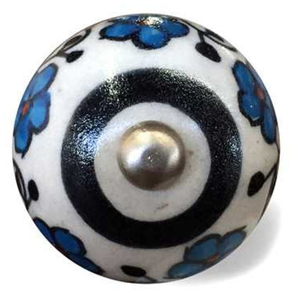 1.5" X 1.5" X 1.5" White Black And Navy  Knobs 12 Pack HomeRoots