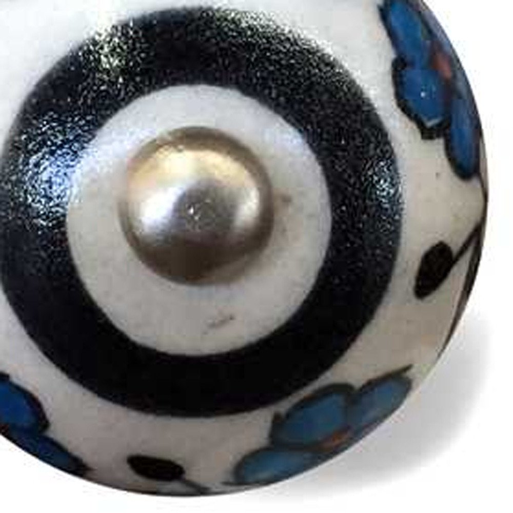 1.5" X 1.5" X 1.5" White Black And Navy  Knobs 12 Pack HomeRoots