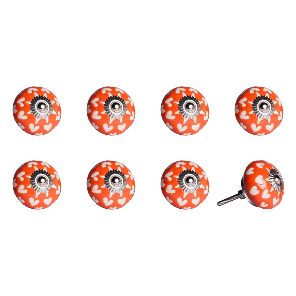 Set of Eight Gray And Cream Ceramic Drawer Pull Knobs HomeRoots