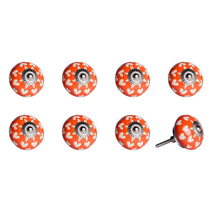 Set of Eight Gray And Cream Ceramic Drawer Pull Knobs HomeRoots
