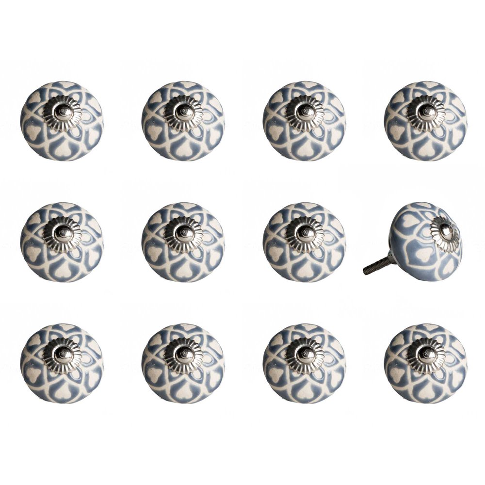 1.5" X 1.5" X 1.5" Blue Cream (Beige) With Silver  Knobs 12 Pack HomeRoots
