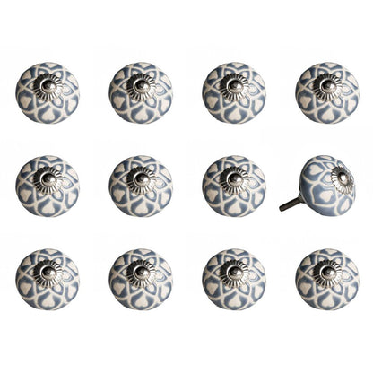 1.5" X 1.5" X 1.5" Blue Cream (Beige) With Silver  Knobs 12 Pack HomeRoots